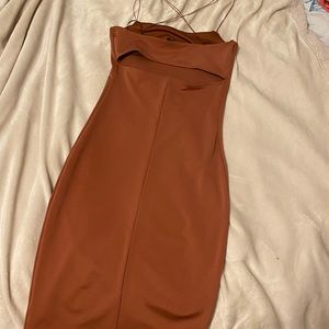 Rose gold dynamite below the knee dress, size small, gently used